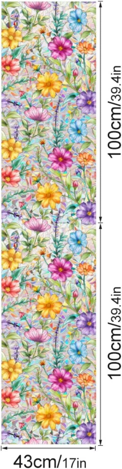 Calendula Officinalis Privacy Window Film, Static Cling Glass Film, Rainbow - Image 2