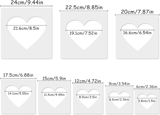 Heart Stencil, Hearts Template Stencil, Large Stencil - Image 2