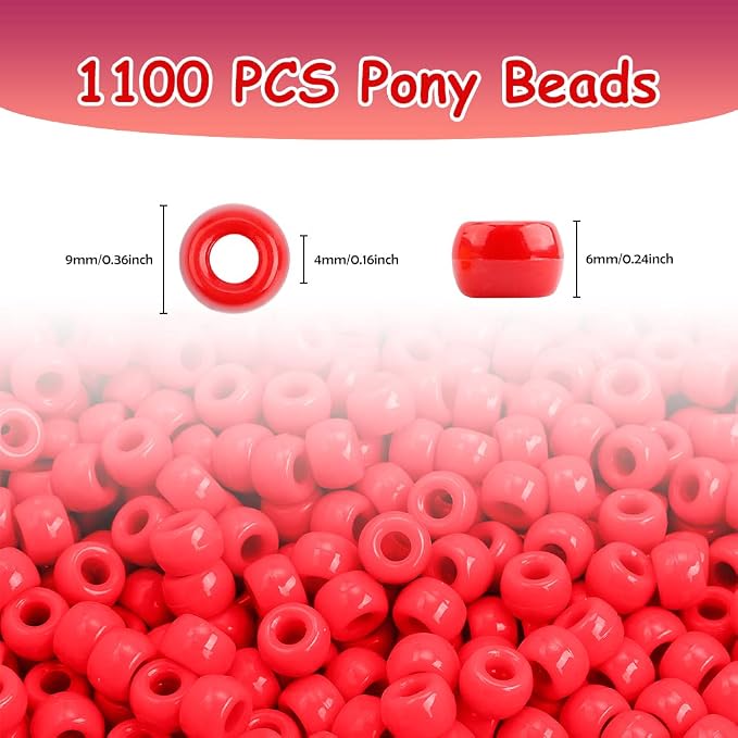 Red Beads, Beads for Bracelets, Pony Bead Bulk Jewelry Making for Bracelets - Image 2