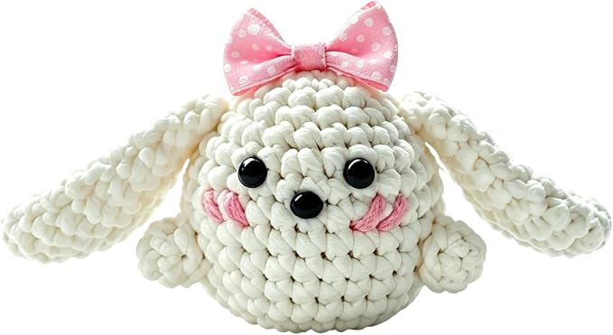 BUNUKY Beginner Crochet Kit, Snowy Bunny Amigurumi Starter Kit - Image 2