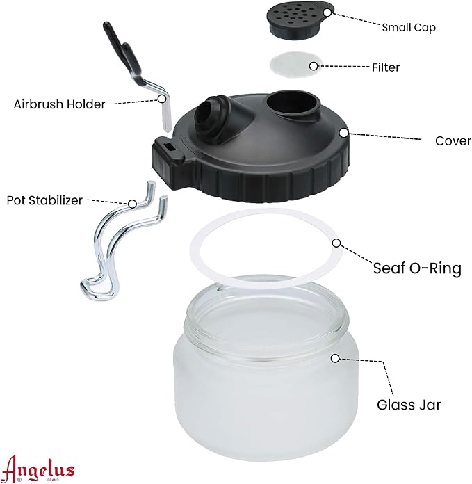 ANGELUS Airbrush Cleaning Pot, Glass Cleaning Pot - Image 6