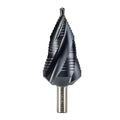 ZELCAN 19 Sizes M35 Cobalt Step Drill Bit, 3/16" to 1-3/8" Four Spiral Flute Drill Bit for Metal, Titanium-Coated HSS Step Bit with 2/5" Tri-Flat Shank for Stainless Steel Aluminum Copper Wood Plastic