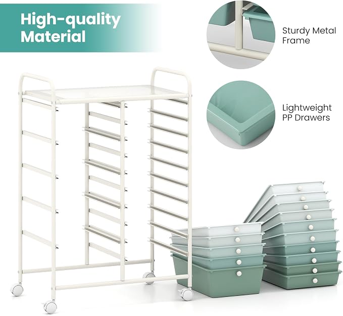 BECOMFORT 15-Drawer Rolling Cart - Image 5