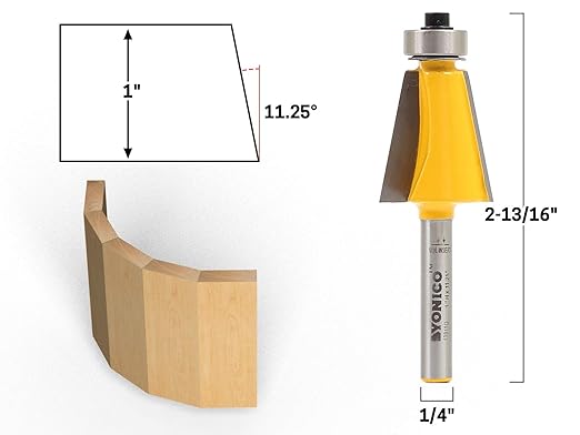 YONICO Router Bits Bevel Edge Forming Set 5 Bit 1/4-Inch Shank 13508q
