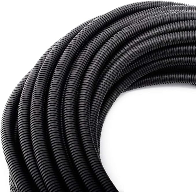ZhiYo 50FT 3/8” Wire Loom Split Tubing Auto Wire Conduit Flexible Cover | High Temperature Heat Resistant -40F to 257F | Plastic Cover for Electrical Wires & Cables