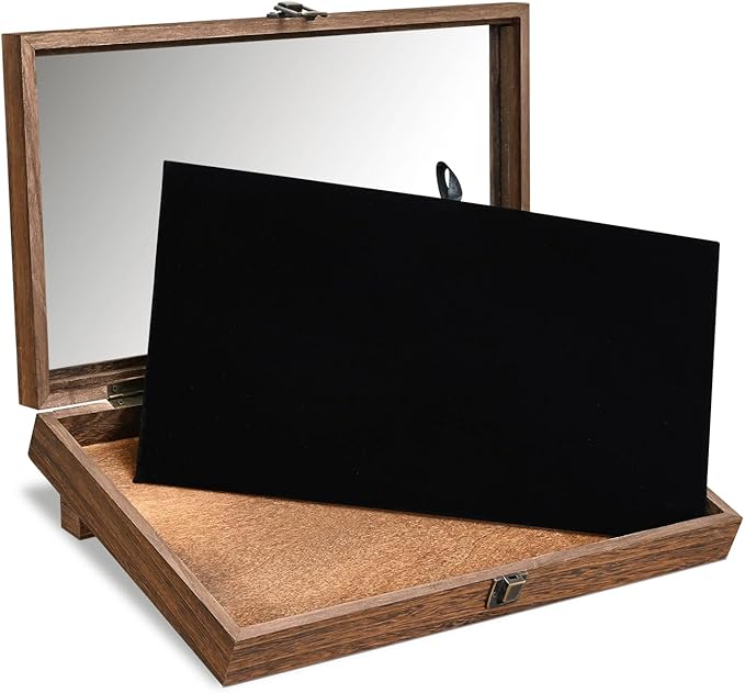 MOOCA Tempered-Glass Top Wooden Jewelry Display Case by Mooca