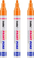 Orange Paint Markers, 3 Pack Oil-Based Waterproof Quick Dry Permanent Paint Pen by Craiiby