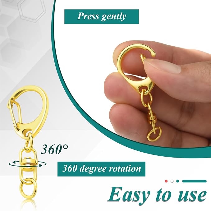25 Pack Lobster Claw Clasps Keychain Kit, Bulk Key Chain Clasps - Image 4