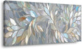 ZESTRILIA Iridescent Mosaic Leaf Canvas Wall Art, Abstract Mother of Pearl Print by Unknown