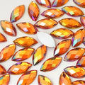 100 Pcs 15x7mm AB Colorful Jewels Gems Rhinestones by UYTRDVG