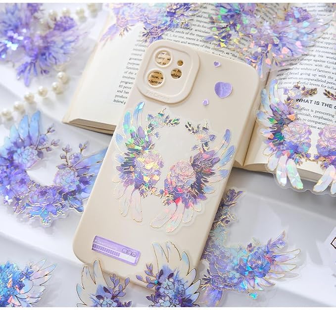 40Pcs Large Gilt Flower Wings Stickers - Image 3