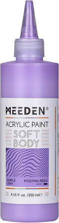 MEEDEN Purple Gray Acrylic Paint: Matte Finish - 250ml/8.45oz Soft Body Bulk by MEEDEN