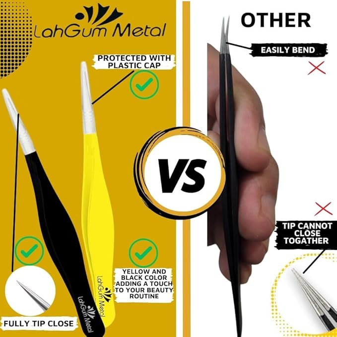 Super Sharp Pointed Tweezers Precision Fine Point Tip Ingrown Hair Removal Kit - Image 3
