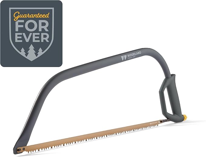 Woodland Tools 24 Inch Bow Saw – Heavy Duty Frame with Hardened Steel Blade, Comfort Grip, Tension Lever, Manual Saw for Trees, Brush, and Christmas Tree Cutting