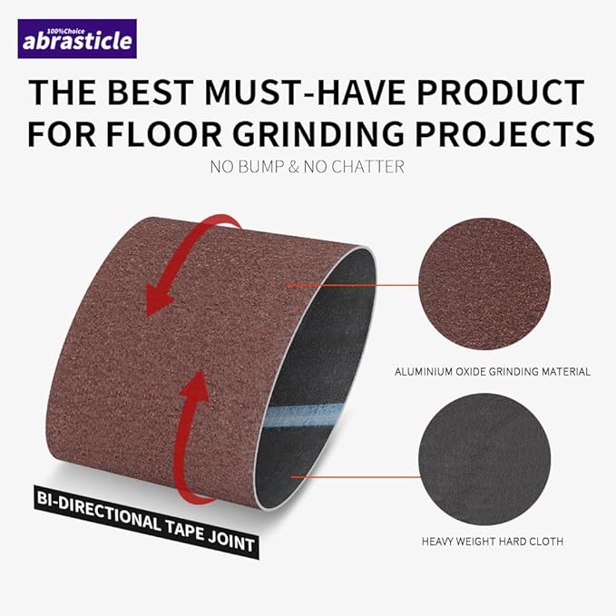 12 Packs 8 x 19 inch 36 Grit Cloth Floor Sanding Belts Ideal for Sanding Commercial and Residential Flooring