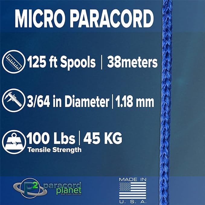 Paracord Planet Micro Paracord – Thin Braided Cord for Crafting, Fishing, and DIY Projects in 125 ft Spools – Coyote Brown