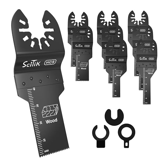 Oscillating Saw Blades – 9 Pcs Scitik HCS Narrow Width Multitool Blades Set by Unknown