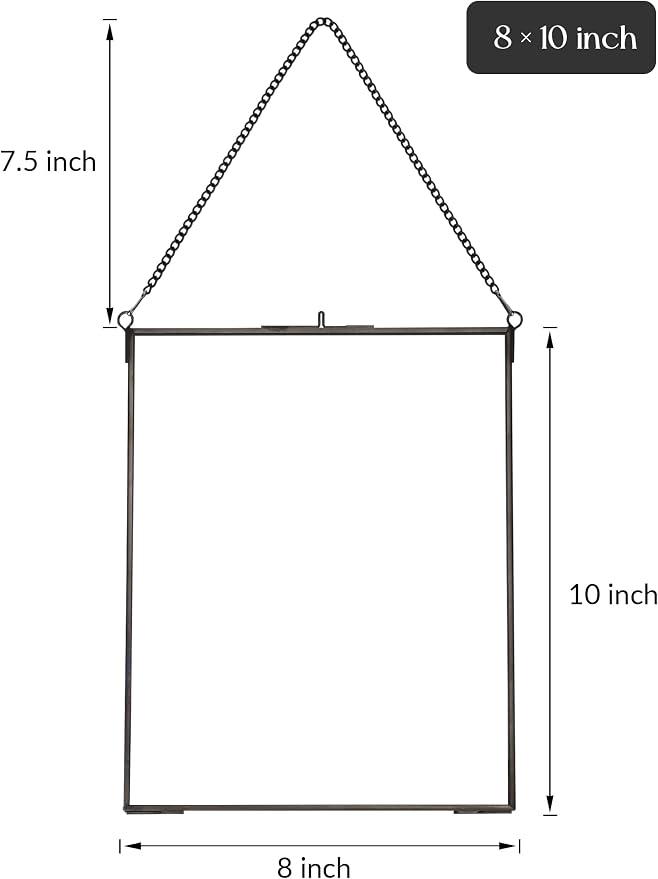 REDHUGO Hanging Pressed Flower Frames, Double Glass Floating Picture Frame - Image 6