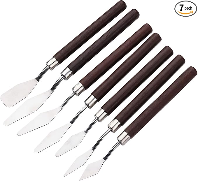 7 PCS Palette Knife Set, Flexible Steel Spatulas by CreateconfidentlyCreatewithRackii%E2%80%8B