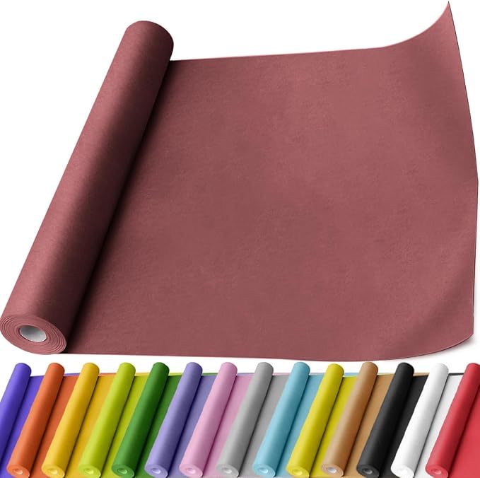 PerkHomy Wine Red Kraft Paper Roll 17.5" x 760" by PerkHomy