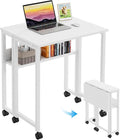 GreenForest Folding Desk with Wheels, 24.8" Rolling Table by GreenForest