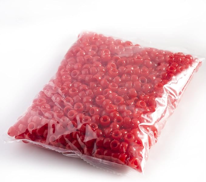 Gxueshan 1000 Pcs Acrylic Red Pony Beads 6x9mm Bulk Kandi Beads - Image 6