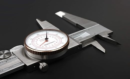 Accusize Industrial Tools 12'' by 0.001''/300mm by 0.02mm Dual Needle Precision Dial Caliper,Imperial/Metric, P920-S232