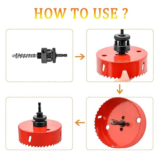 Hole Saw Heavy Duty bit Hex Shank,Hole Saw HSS with Arbor Bi-Metal & Heavy Duty Hole Saw Cutter for Wood Corn Hole Boards Plastic Drywall (φ76)