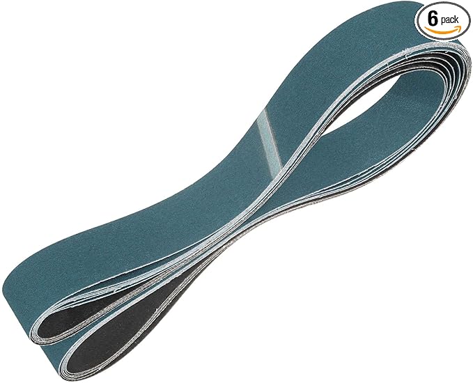 HARFINGTON 2 x 60 Inch Sanding Belts, 6 Pcs 120 Grit Zirconia Abrasive Belt Sander File Belt for Woodworking, Metal Polishing, Knife Sharpener
