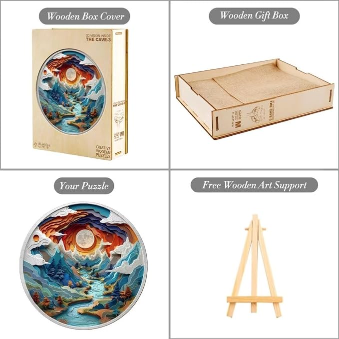3D Vision Puzzles 300 Pieces 13.4x13.3in Gifts Adults - Image 6