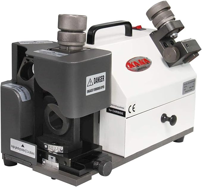 KAKA INDUSTRIAL TX-X3 4-14 mm Drill Bits and End Mill Re-Sharpener - Grinder with 6 Collets - Portable CNC Router Bit Sharpener - Adjustable Angle