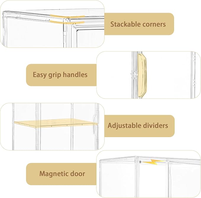 Attelite Acrylic Display Case for Collectibles 3 Adjustable Layers 2Pack | Easy - Image 3