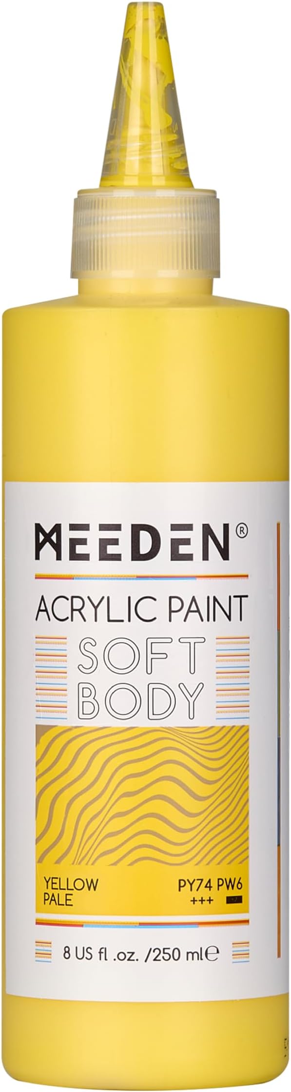 MEEDEN Soft Body Acrylic Paint: Yellow Pale Matte Finish - 250ml/8.45oz Bulk by MEEDEN
