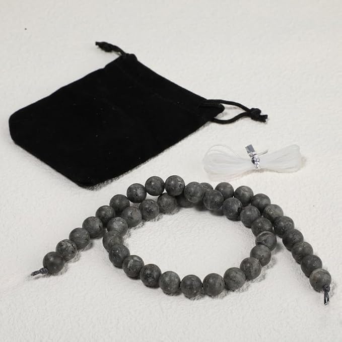 10mm Matte Black Labradorite Bead, 15-Inch Matte Round Loose Stone Beads - Image 7