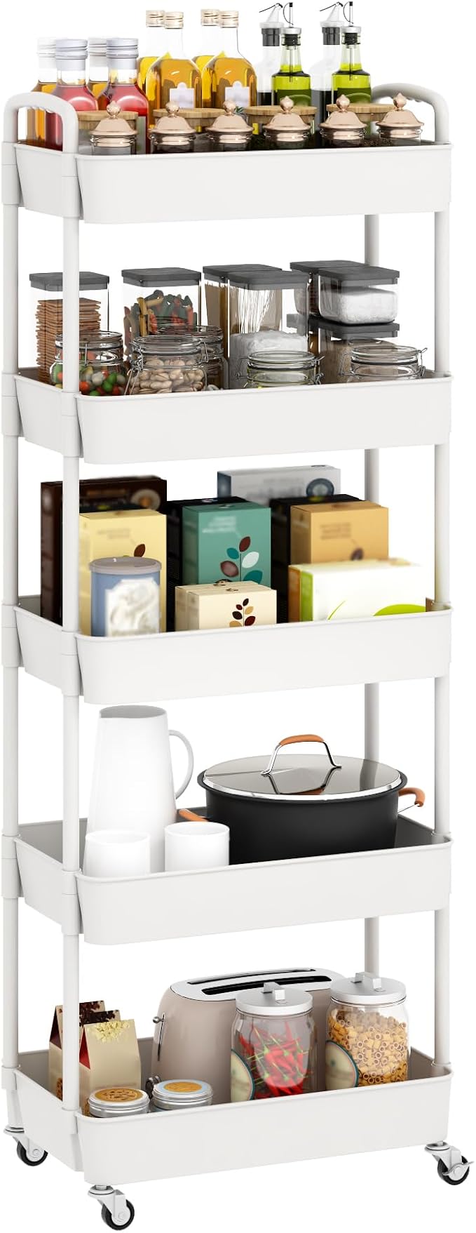Sywhitta 5-Tier Plastic Rolling Utility Cart - Image 8