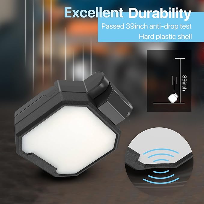 HYPERLITE Rechargeable Work Light: 1pack 20W 2000Lumens Magnetic Work Light - Hanging Hook Folding Bracket LED Work Light Job Site Lighting for Car Repairing Camping Working Hurricane