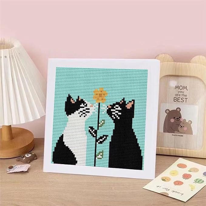 Tiwabb Cat Cross Stitch Kits for Adults Beginner, Stamped Cross Stitch Kits - Image 7
