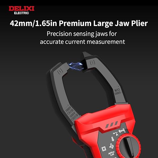 Professional Clamp Meter 1000A AC/DC Amp Clamp Multimeter & 1000V Voltage Tester True RMS, Inrush, VFD, LOZ - Measures Resistance, Temperature, Capacitance and Frequency, MAX/MIN Hold