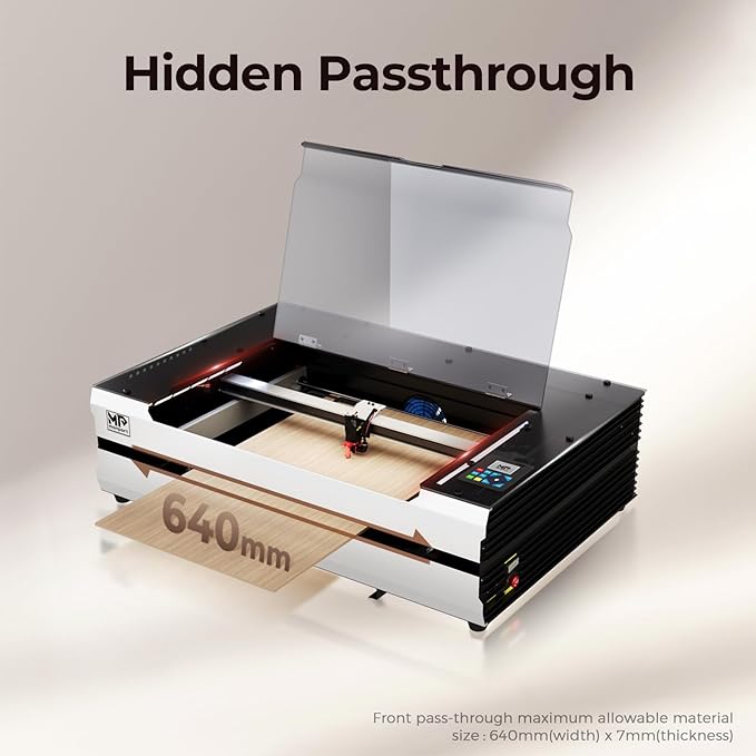 Monport Reno Pro 65W Desktop CO2 Laser Engraver＆Cutter,16x24 Workbed Laser Engraving Machine with New Semi-Autofocus,Control Panel,2 Working Platforms,Z-axis Adjustable for Wood Acrylic Glass More...