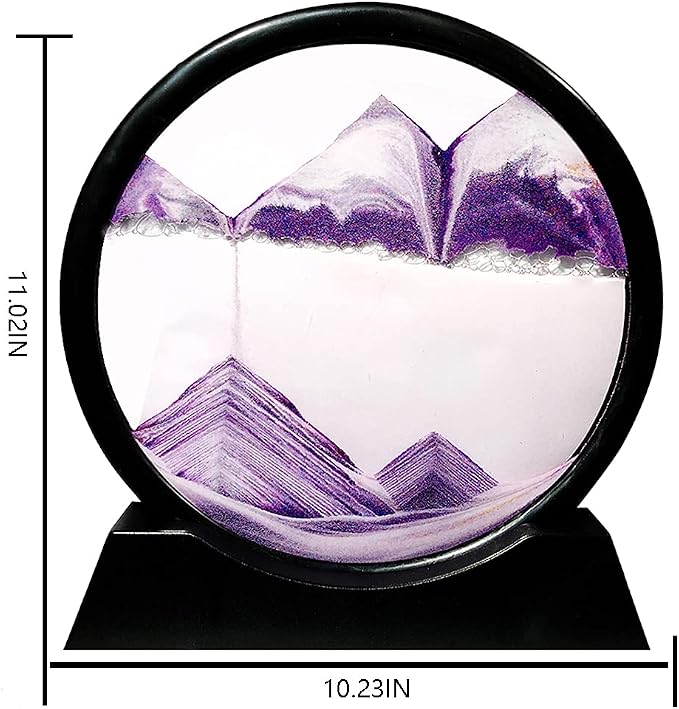 Muyan Moving Sand Art Picture Sandscapes in Motion Round Glass 3D Deep Sea Sand - Image 2