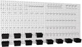 INCLY 158PCS Metal Pegboard Wall Organizer, 48x24 Inch White Pegboard Panels Tool Organizer Kit with Accessories Hooks and Bins, Peg Board Utility Tool Storage for Garage Workbench Shed