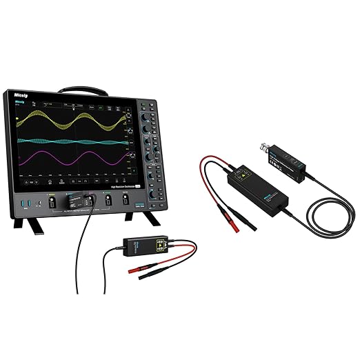 Micsig High Voltage Differential Probe Kit DP700, 3.5ns Rise Time 20X/200X Attenuation Rate Oscilloscope Probe Kit Accessory, 700V 100MHz (DP10007 Upgrade)