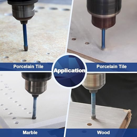 Masonry Drill Bit BRSCHNITT 1/4"*10pcs Carbide Tips Concrete Drill Bit Set for Pots Bottles Ceramic Tile Glass Brick Ceramic Triangle Shank