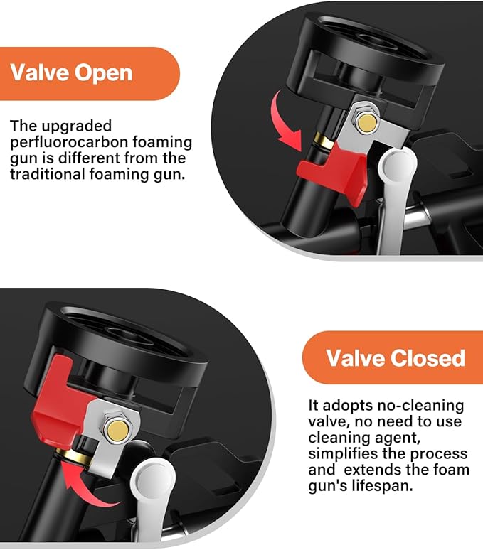 2pcs Foam Gun, Expanding Foam Spray Gun with Extension Tube, PU Foam Gun Applicator, No-Clean Foam Spray Gun, Teflon Coated Foam Gun for Caulking Foam Gun, Gap Filler Spray Gun