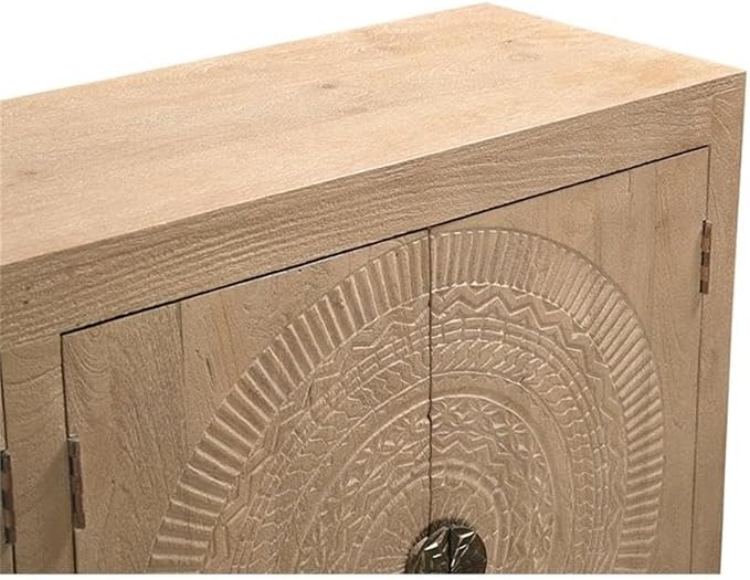 Chateau 6-Door Carved Solid Wood Sideboard in Beige - Image 5