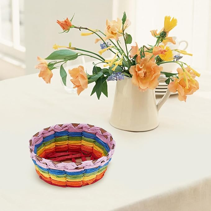 FREEBLOSS 12 Set Basket Weaving Kit Colorful Raffia - Image 4