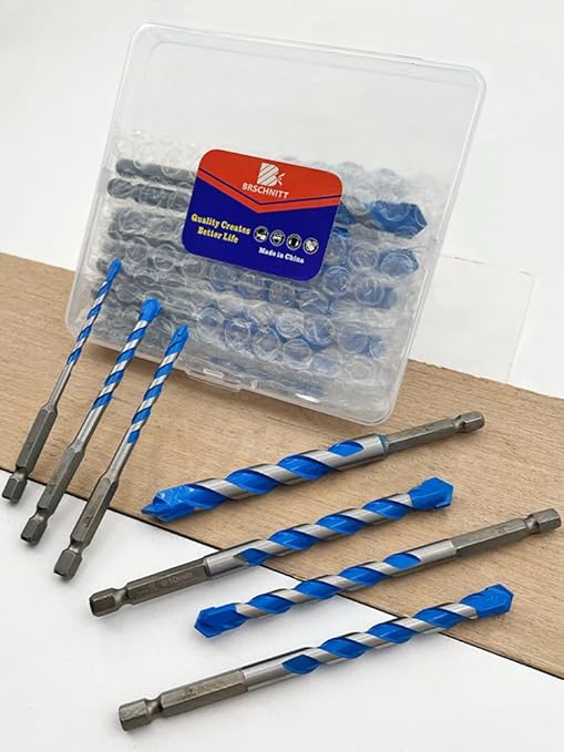 Carbide Drill Bit Set - Dry Drill Bit Set for Masonry, Concrete, Bricks, Wood, Plastic etc(8MM*5Quick-fit Shank)