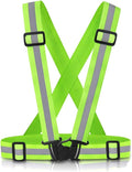 Reflective Vest Running Gear, 2Pack High Visible Safety VES for Cycling Jogging Running Walking, Adjustable for Men Women Kids