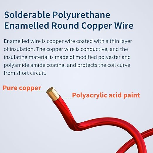 BNTECHGO 34 AWG Magnet Wire - Enameled Copper Wire - Enameled Magnet Winding Wire - 1.0 lb - 0.0063" Diameter 1 Spool Coil Red Temperature Rating 155℃ Widely Used for Transformers Inductors