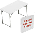 Elevon Folding Table, 4 Feet Heavy Duty Fold-in-Half Utility Table Indoor by ELEVON